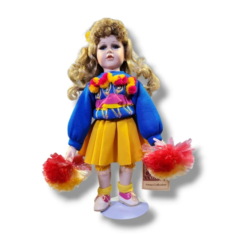 Dynasty Doll Collection Anna Collection Melinda 14in‎ Cheerleader Porcelain Doll